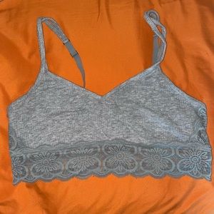 Grey lacey no padding bralette